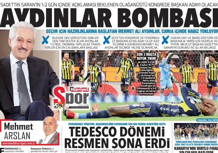 28 Nisan 2026 – Gazetelerde FENERBAHÇE