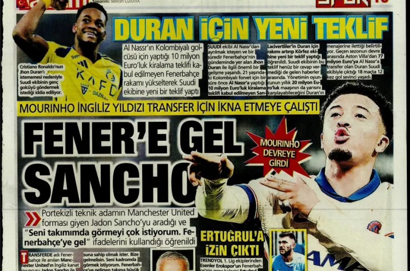 26 Haziran 2025 – Gazetelerde FENERBAHÇE