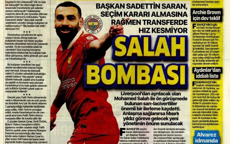 1 Mayıs 2026 – Gazetelerde FENERBAHÇE