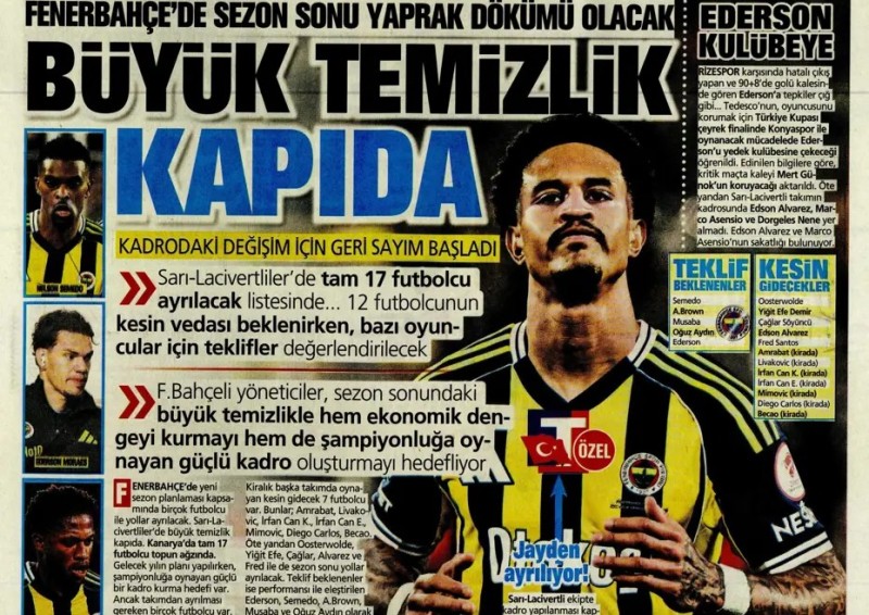 21 Nisan 2026 – Gazetelerde FENERBAHÇE