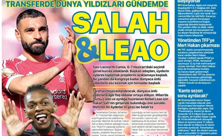 5 Mayıs 2026 – Gazetelerde FENERBAHÇE