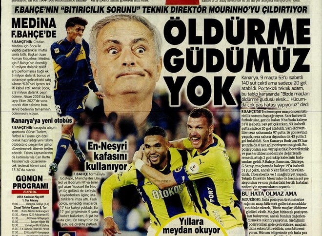 29 Ekim 2024 – Gazetelerde FENERBAHÇE